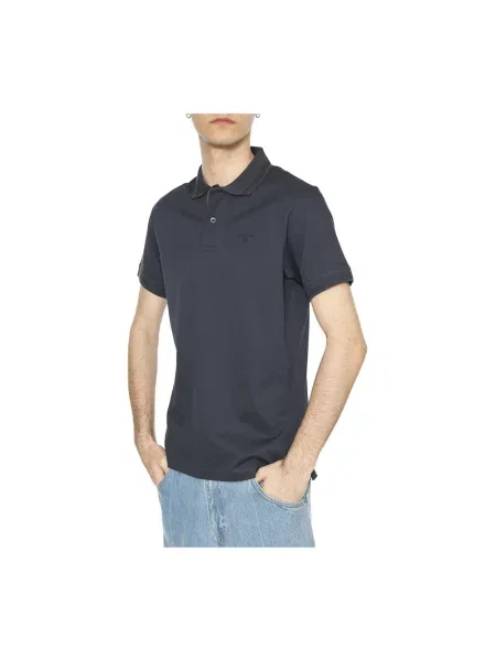 Haftowana koszulka polo Barbour niebieska