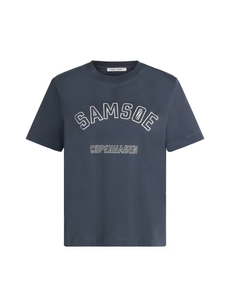 Samsøe Samsøe Tricou Sacamino albastru marin alb