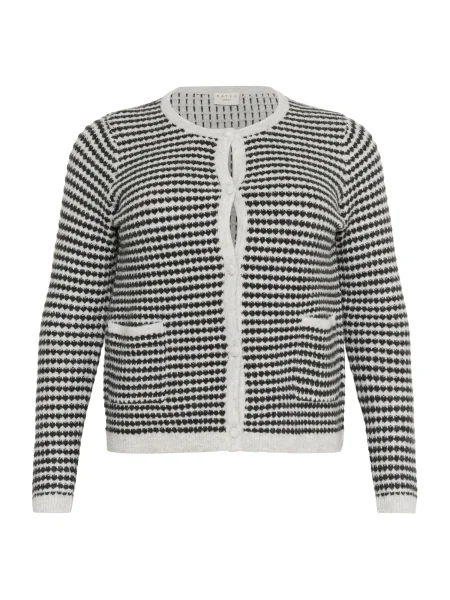 KAFFE CURVE Kardigan KCelanna svijetlosiva crna