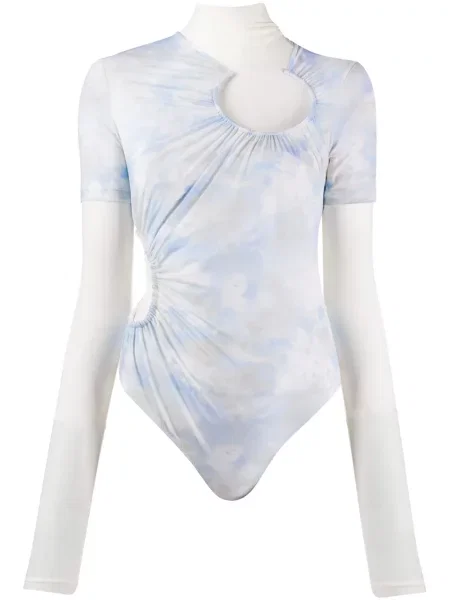 Body Off-white cu legături alb
