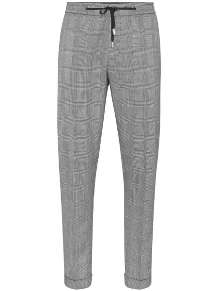 Pantaloni Philipp Plein în carouri negru