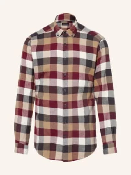 Strokesman's Koszula Flanelowa O Kroju Slim Fit braun czarna