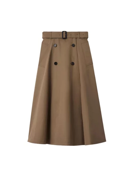 Spódnica midi Burberry do kolan brązowa