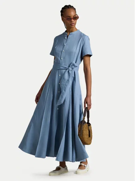 Polo Ralph Lauren Srajčna obleka Svetlo modra