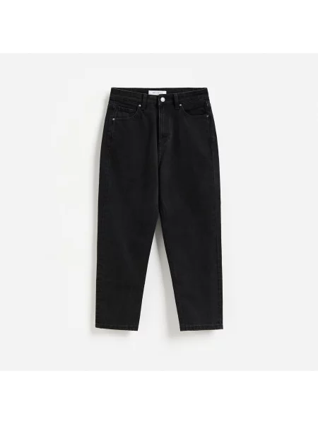 Reserved Mom jeans se zkrácenou nohavicí černý