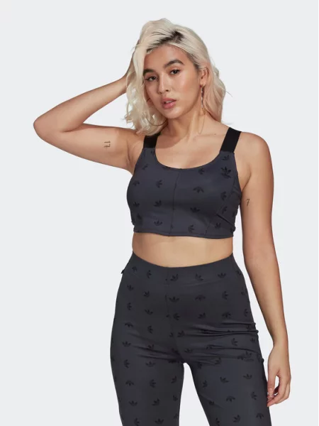 Adidas Топ Allover Print Corset сірий