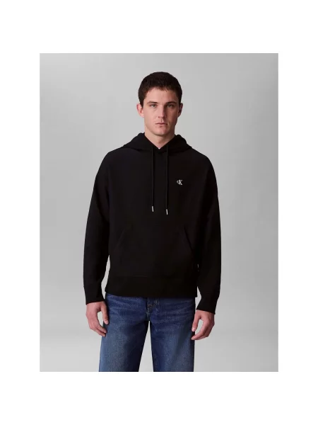 Froté mikina Calvin Klein Jeans čierna