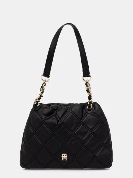 Tommy Hilfiger geantă pentru femei cu imitație de piele negru