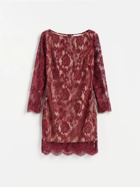 Reserved Rochie mini cu dantelă maro