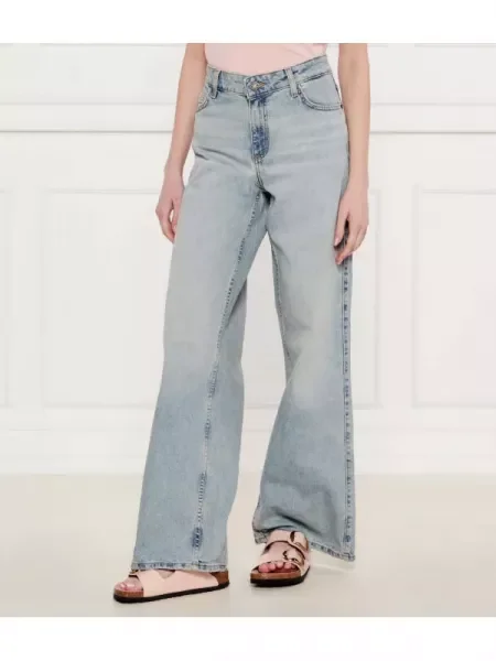 Guess Jeans Blugi Wide Leg albastru