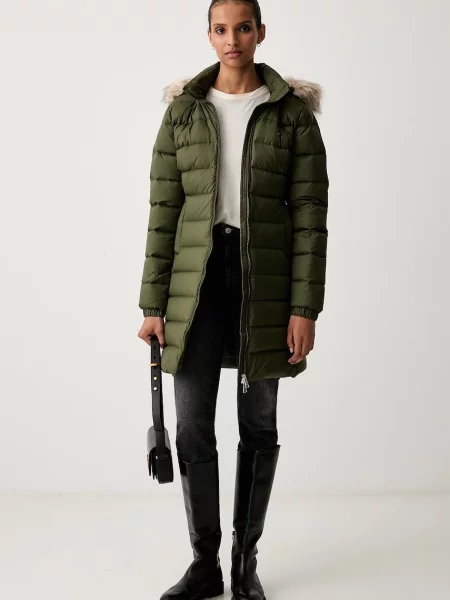 Tommy Jeans Palton de iarnă Essential oliv verde