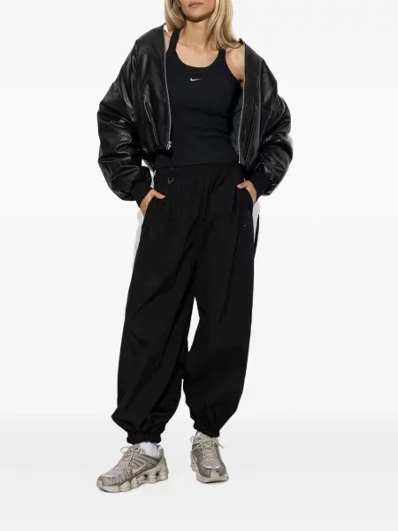 Hanorac cu glugă Nike cu autograf cu șireturi din dantelă negru
