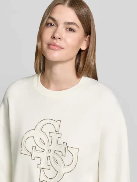 Bluzka z długim rękawem o kroju relaxed fit z elastycznej mieszanki materiałów Guess