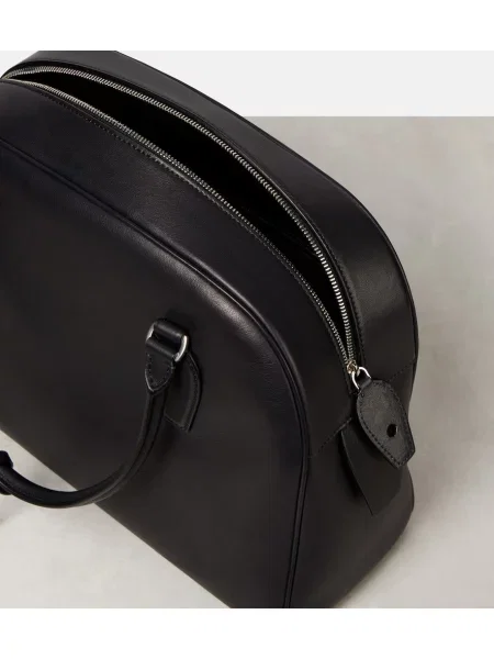 Geanta de piele The Row din piele negru