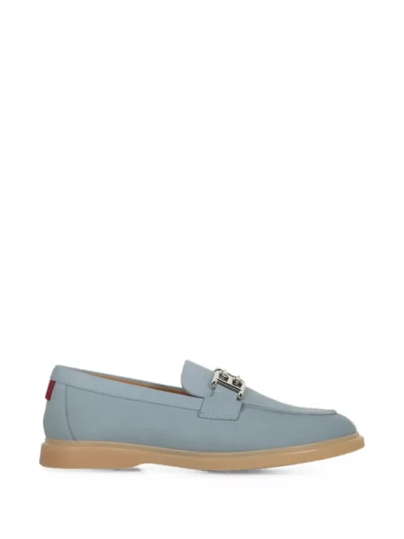 Pantofi loafer Bally din piele cu autograf albastru