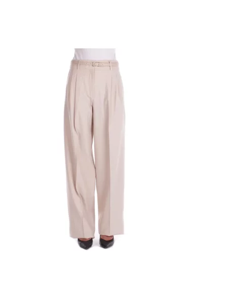 Spodnie Max Mara Studio wełniane beżowe