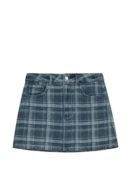 Fustă din denim B+ab în carouri albastru