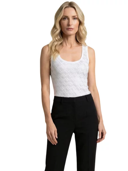 Podkoszulka Guess z autografem biała