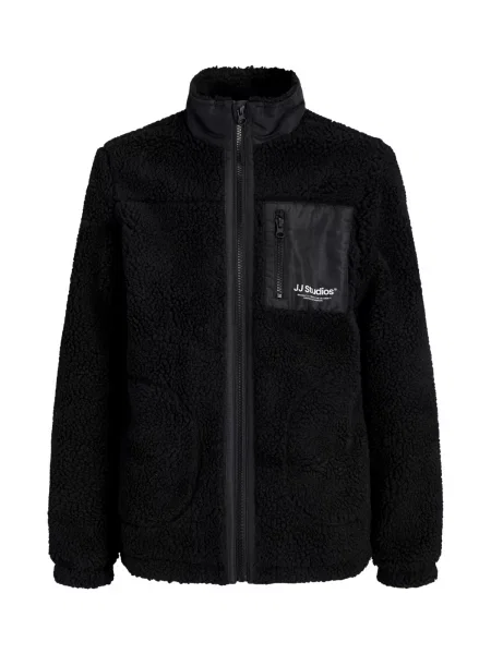 Jack & Jones Junior Jachetă fleece JJESoho negru alb