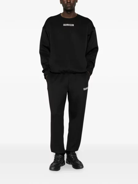 Pantaloni Calvin Klein cu imagine alergare negru
