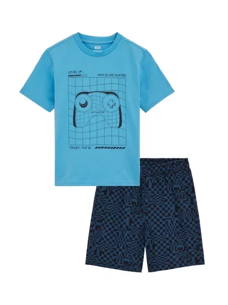 WE Fashion Pijamale albastru / albastru marin / albastru ultramarin negru