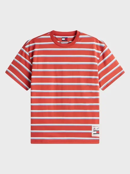 Смугаста футболка Tommy Jeans помаранчева