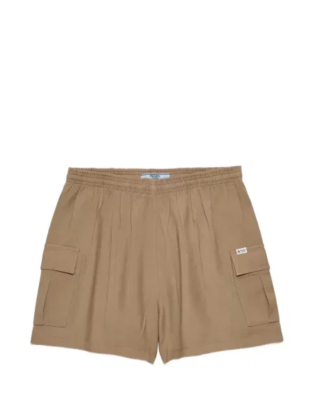 Pantaloni scurți Prada de mohair maro