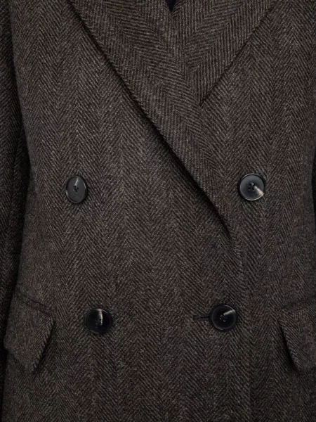 Palton Zadig&voltaire cu model herringbone maro