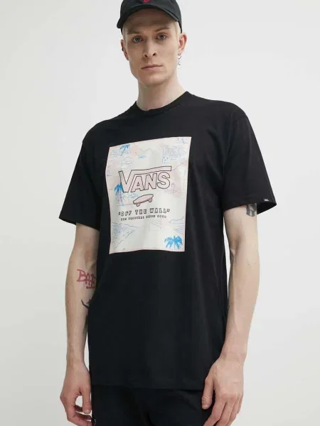 Majica Vans za muškarce s tiskom crna