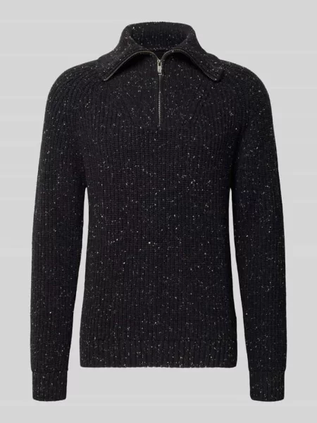 Sweter w kroju regular fit z mieszanki bawełny i wełny model TWEED' Armedangels czarny