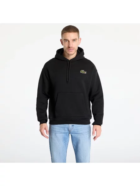 Bluza Lacoste z logo polarowa czarna