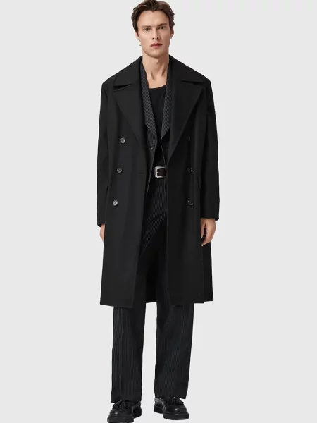 Пальто з додаванням вовни AllSaints CURRAN чорний