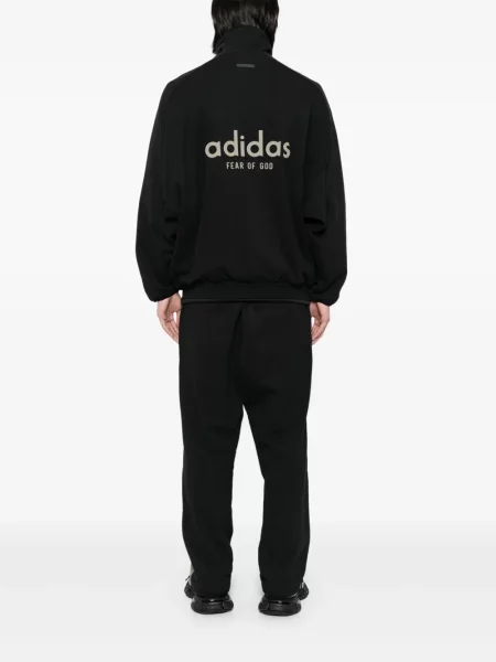 Haftowana bluza Adidas z dekoltem w serek czarna