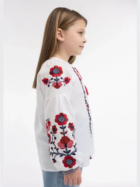 Детская рубашка Folk Moda белая
