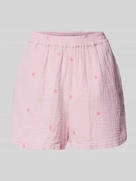 Szorty z wysokim stanem i elastycznym pasem model ‘MAYA’ Pieces różowe