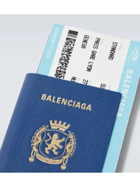 Portofel Balenciaga din piele albastru