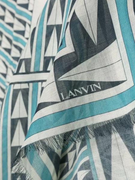 Fular Lanvin cu imagine cu imprimeu geometric albastru