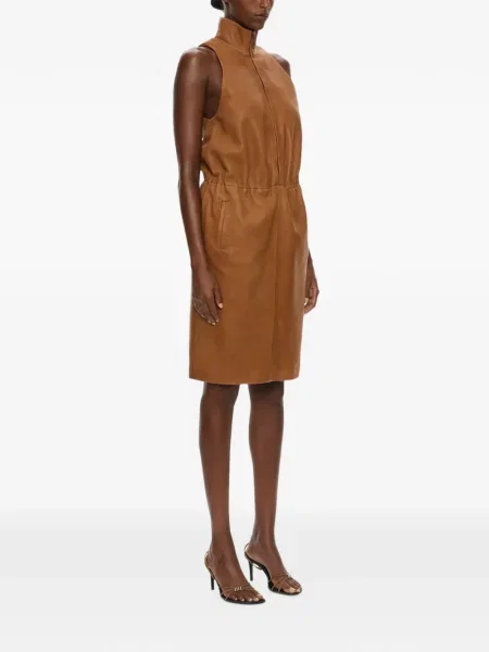 Rochie mini Christopher Esber din piele maro
