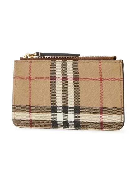 Portfel Burberry w kratę na ramiączkach beżowy
