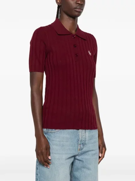 Πλεκτό polo Sporty & Rich κόκκινο