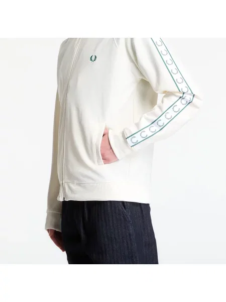 Jachetă Fred Perry Contrast Tape Track Jacket Ecru XL