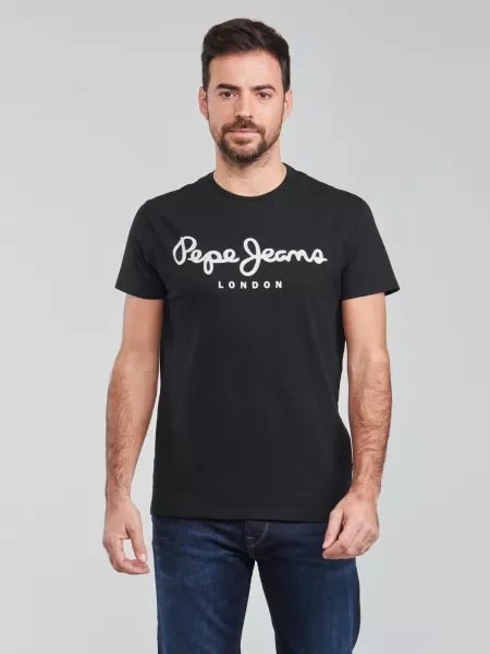 Rastezanje majica Pepe Jeans crna