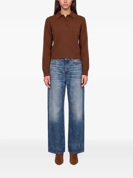 Gulerat lung tricou polo Haikure maro