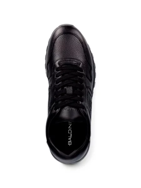 Sneakerși Baldinini din piele cu autograf negru