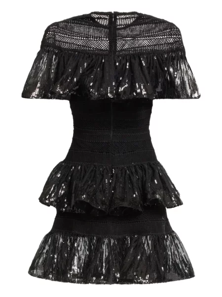 Rochie mini Elie Saab cu volane de costum negru