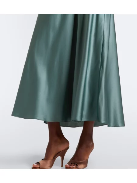 Rochie Dôen din satin verde