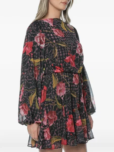 Lung rochie Ted Baker cu model floral cu imagine negru
