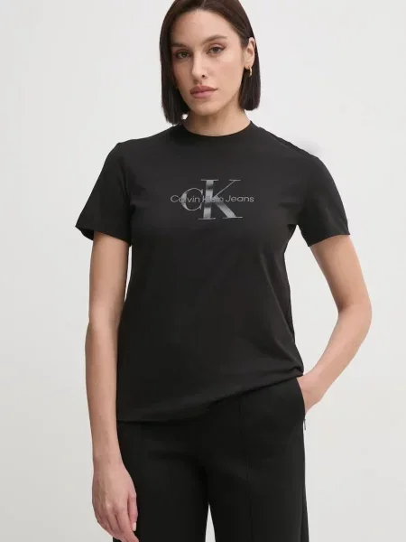 Тениска Calvin Klein Jeans черно
