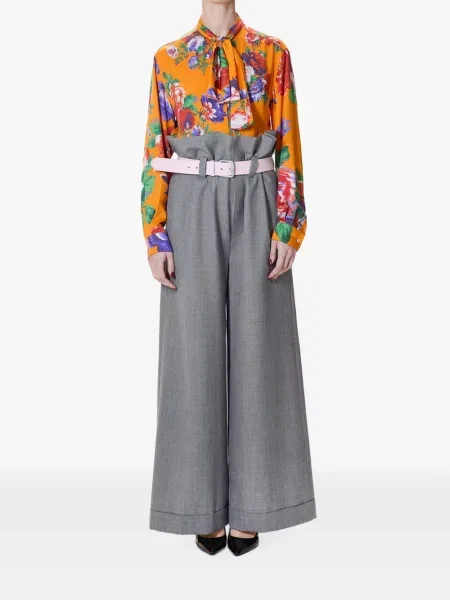 Cu centură pantaloni palazzo Moschino gri