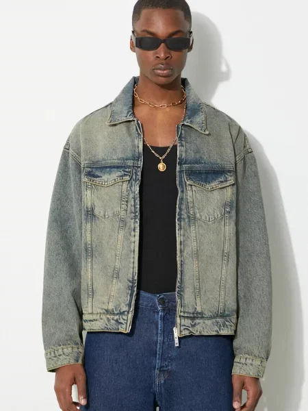 Represent geaca jeans R4 barbati de tranzitie oversize